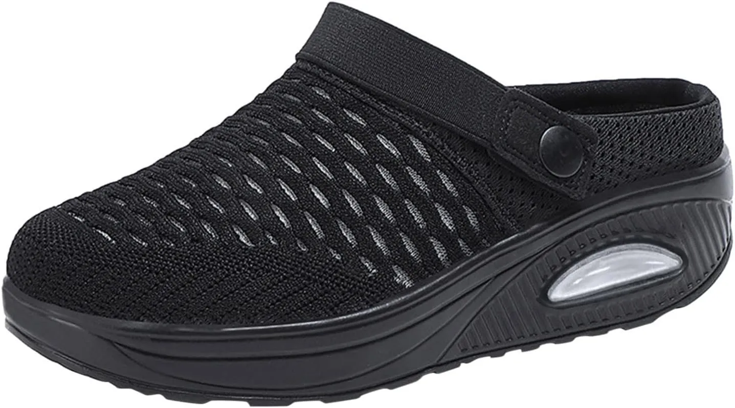 Orthopedic Clogs for Women Summer Air Cushion Platform Mesh Mules Sneaker Orthotic Walking Sneakers Breathable Comfortable Slip On Sandals