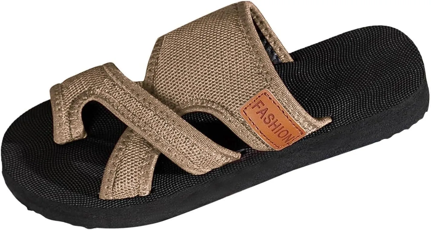 Orthopedic Sandals for Women Extra Wide Beach Flat Shoes Breathable Hollow Mesh Slide Sandals Walking Flip Flops Casual Summer Shoes with Comfortable Plantar Fasciitis Arch Support Slip On Sandal