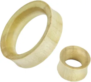 Pair (2PCS) BLONDE CROCODILE WOOD TUNNELS Double Flared Gauges Organic Ear Plugs 9347