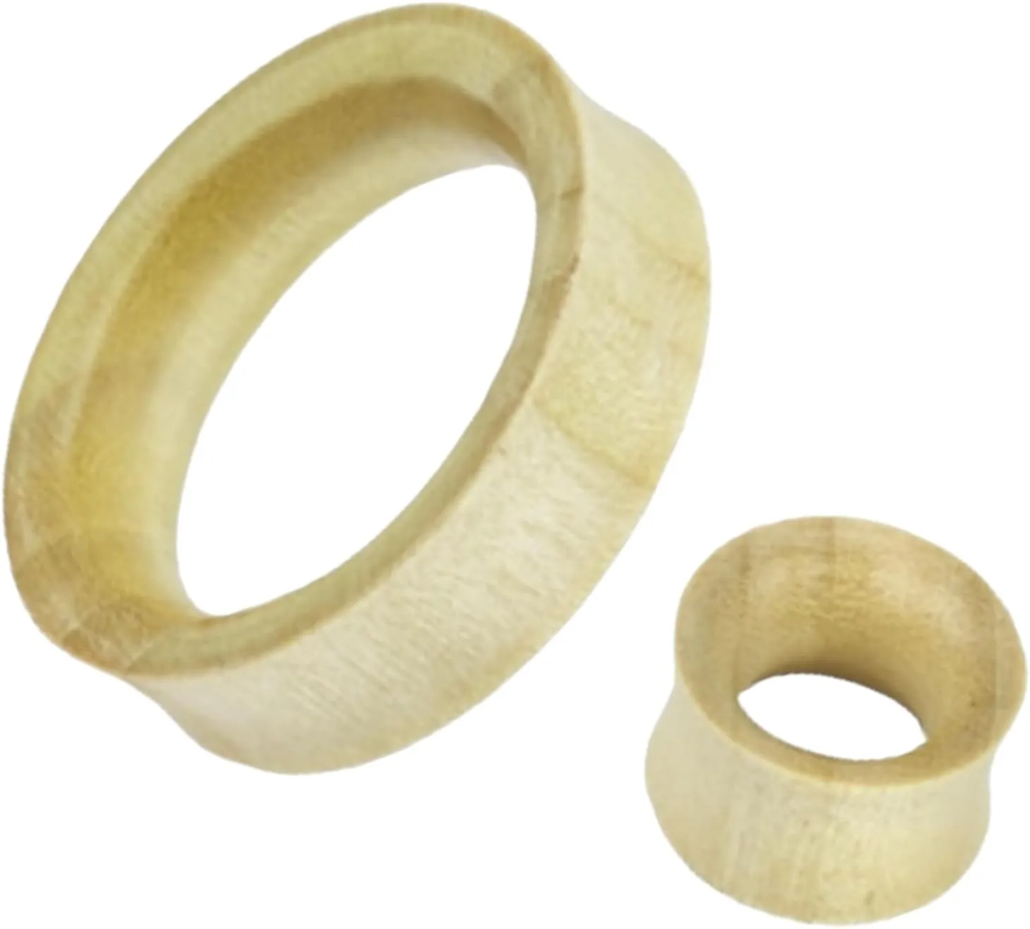 Pair (2PCS) BLONDE CROCODILE WOOD TUNNELS Double Flared Gauges Organic Ear Plugs 9347