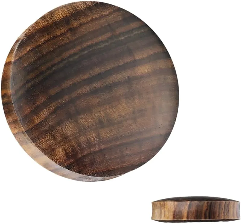 Pair (2PCS) BROWN SONO WOOD PLUGS Double Flare Gauges Organic Ear Tunnels 9312