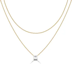 PAVOI 14K Gold Plated Layering Necklaces | Stylish Minimalist Design Pendant Necklaces | Bar, Lotus, Disc, Dog Tag, Horizontal Bar Pendants for Women