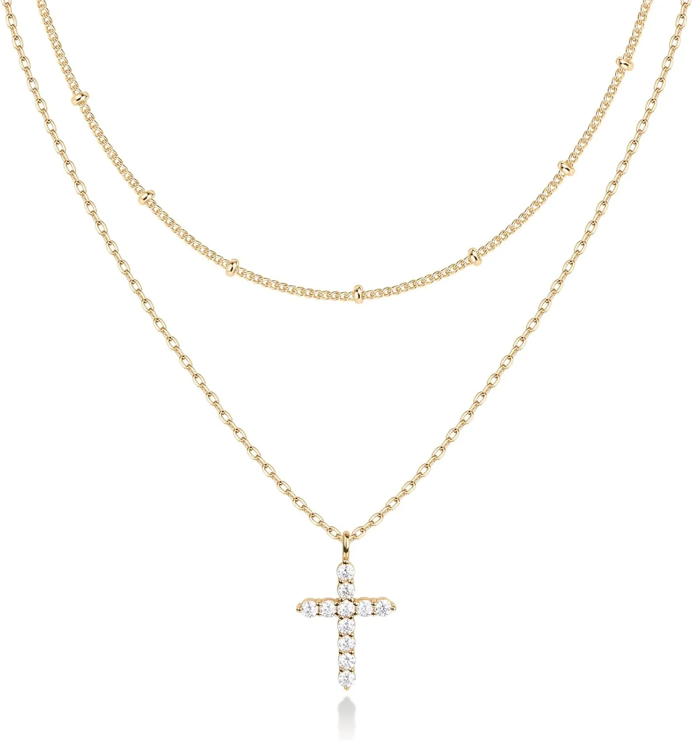 PAVOI 14K Gold Plated Layering Necklaces | Stylish Minimalist Design Pendant Necklaces | Butterfly, Heart, Lock, Evil Eye, Coin, Lightning Bolt, Circle, Cross Pendants for Women