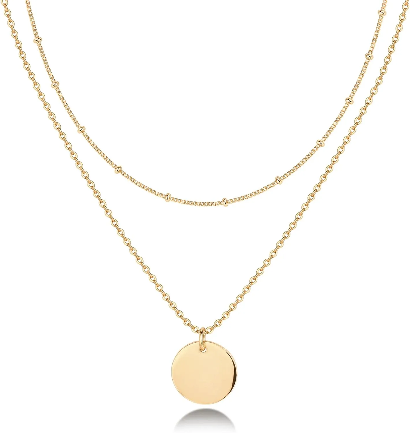 PAVOI 14K Gold Plated Layering Necklaces | Stylish Minimalist Design Pendant Necklaces | Butterfly, Heart, Lock, Evil Eye, Coin, Lightning Bolt, Circle, Cross Pendants for Women