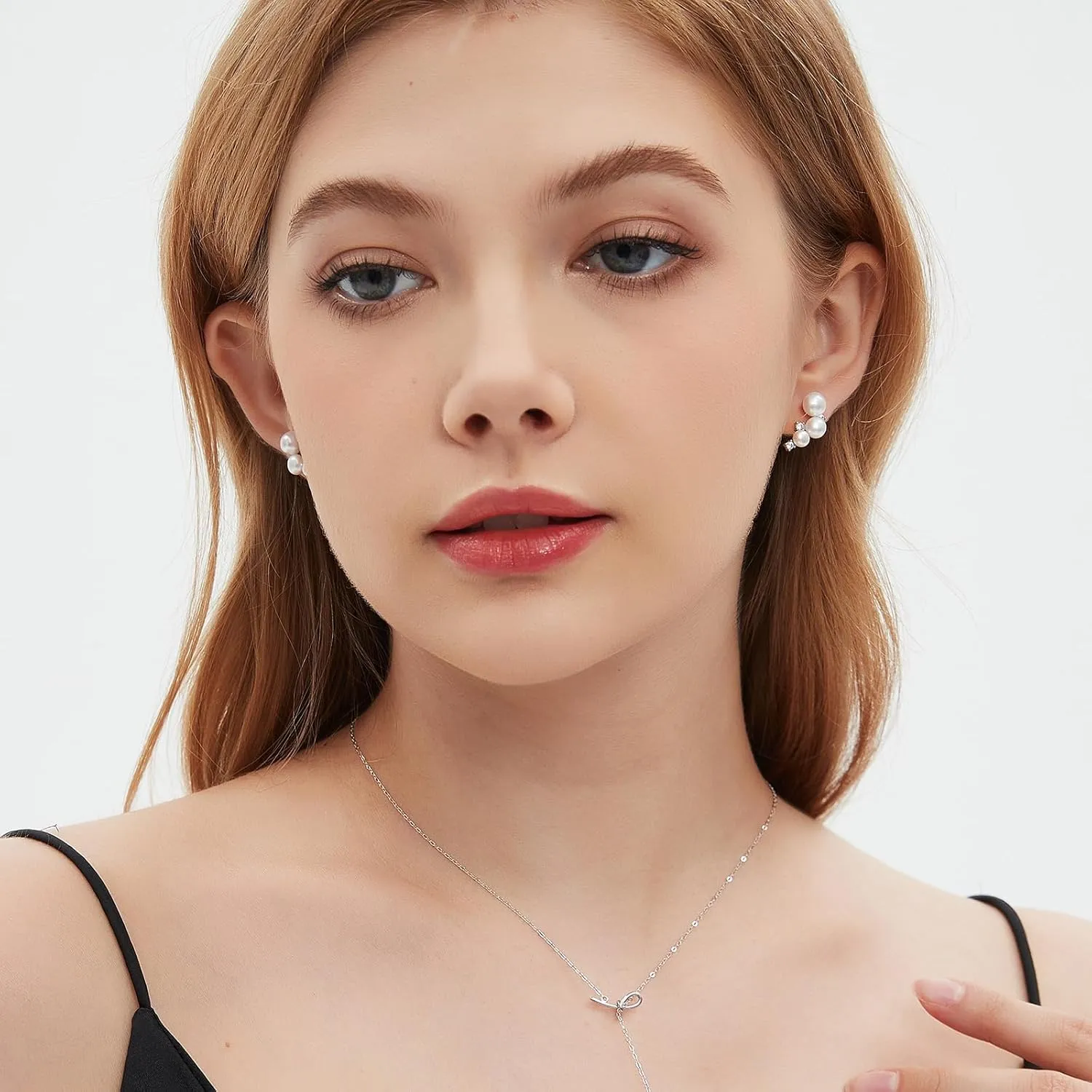 Pearl Earrings - Genuine Cultured Pearls - 925 Sterling Silver with CZ Diamonds - Hypoallergenic & Timeless Design - Perfect Jewelry Gift for Women
