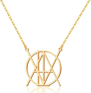 Personalized Logo Name Necklace,Custom Monogram Pendant Unique Minimalist Design Name Necklace, Anniversary Friend, Birthday Engagement Gifts for, One of a Kind Jewelry