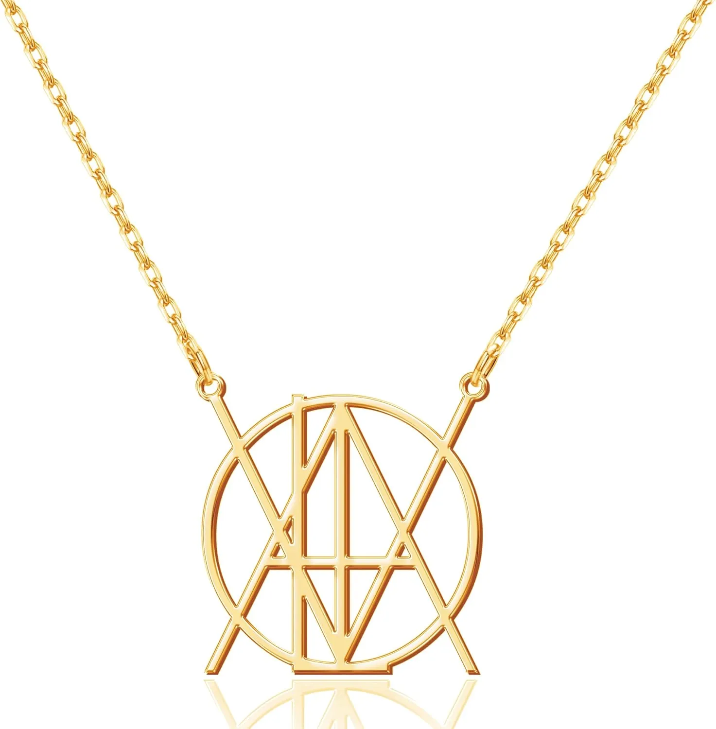 Personalized Logo Name Necklace,Custom Monogram Pendant Unique Minimalist Design Name Necklace, Anniversary Friend, Birthday Engagement Gifts for, One of a Kind Jewelry