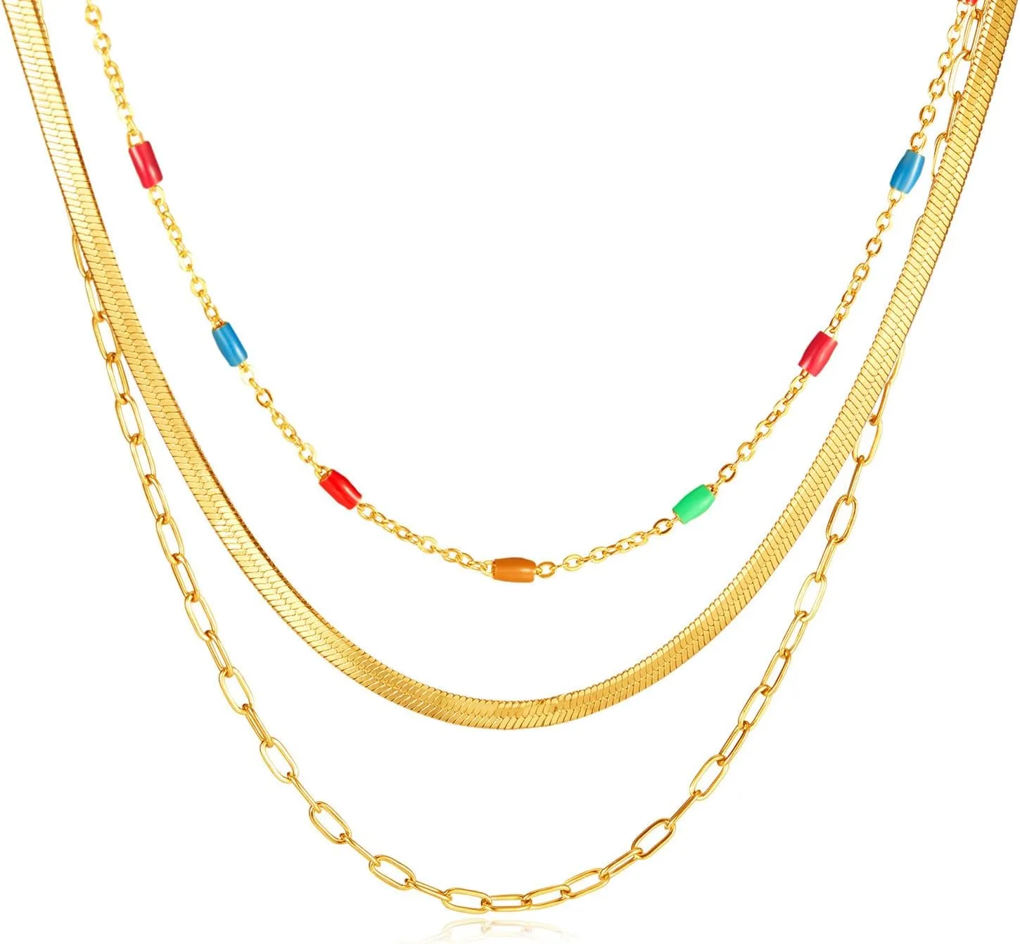 PINKPIN Gold Plated Necklaces for Women Dainty Layered Necklace for Women Gold Choker Necklace Layered Necklaces for Women Gift