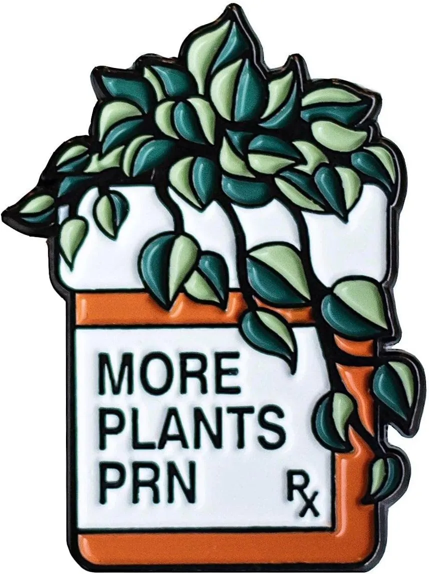 Plants Rx Botanical Enamel Badge Reel Pin | Cute Nurse Healthcare Medical Pharmacy Gift