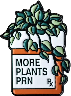 Plants Rx Botanical Enamel Badge Reel Pin | Cute Nurse Healthcare Medical Pharmacy Gift