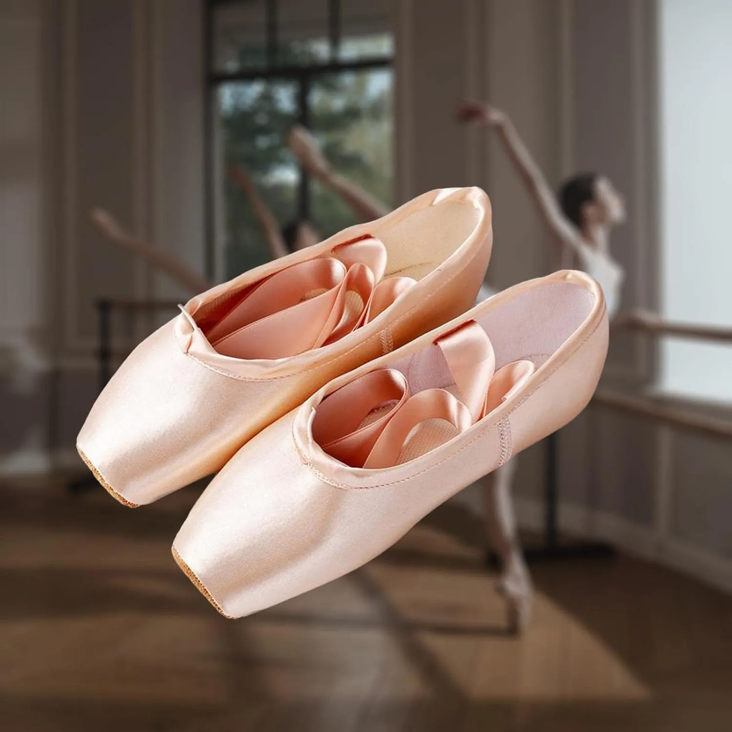 Pointe Shoes for Girls and Women with Ribbons for Dance Practice