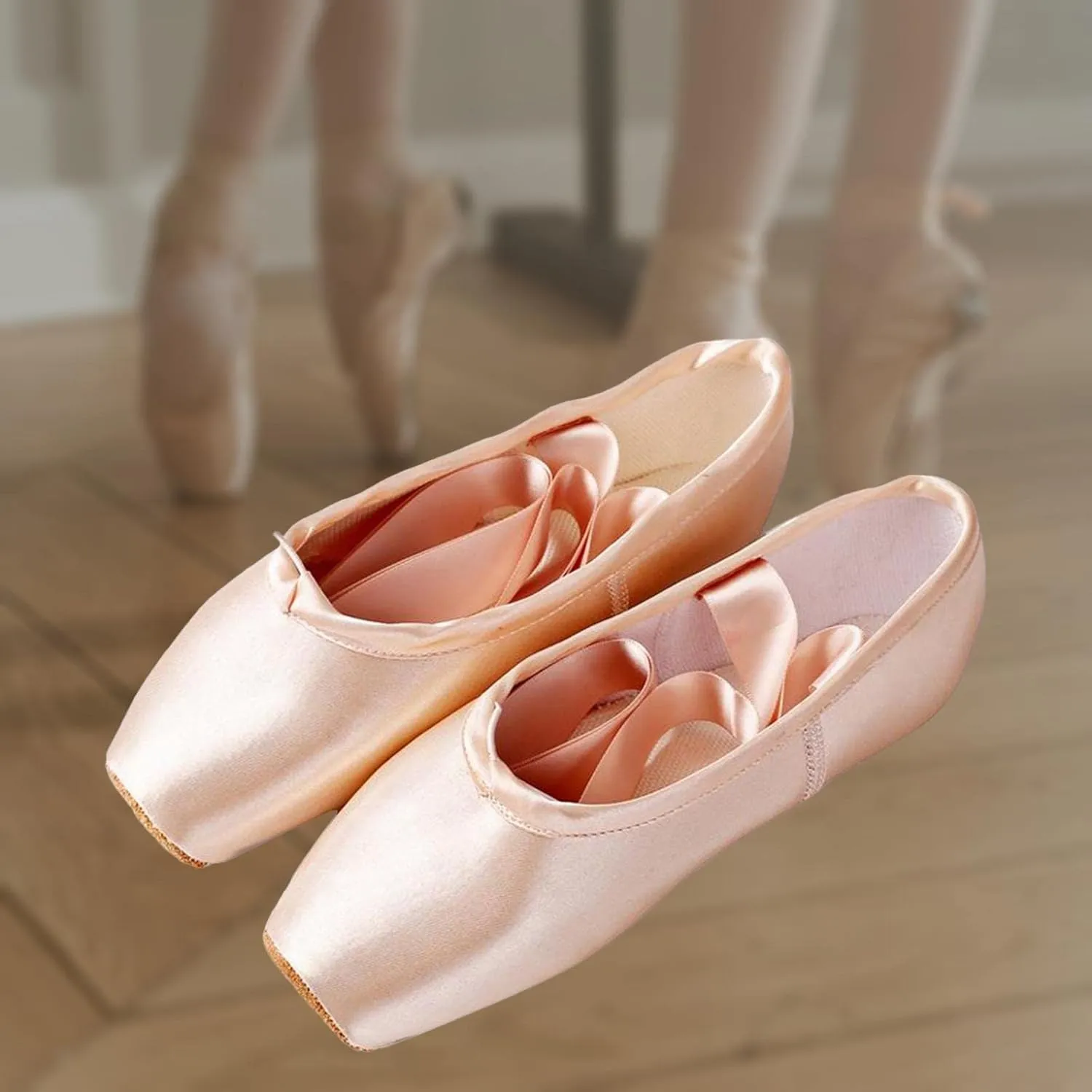 Pointe Shoes for Girls and Women with Ribbons for Dance Practice