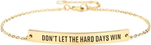 Remember Who The F You Are Bracelet - Remember Who You Are Chain, Motivational Bangle Stainless Steel Engraved Words, Inspirational Chain Jewelry Gifts for Women Friend