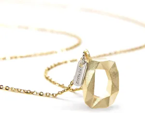 Renaiz Geometric Gold Initial Necklaces for Women, Trendy Low Poly Letter Necklace in 14K Real Gold Plated, Chain 14"-24", Unique Gold/Silver A-Z Pendant, Personalized Name Necklace for Women Gift