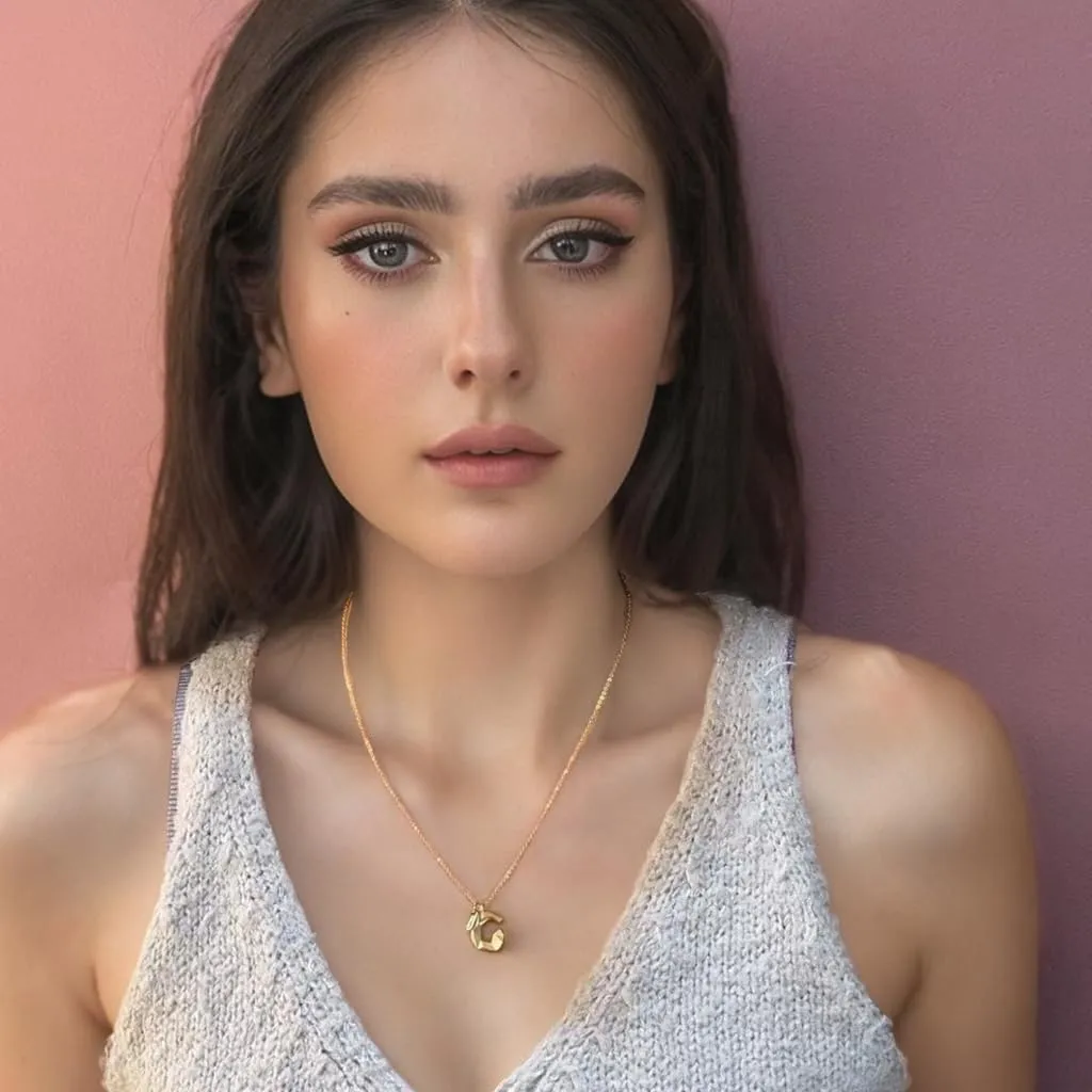 Renaiz Geometric Gold Initial Necklaces for Women, Trendy Low Poly Letter Necklace in 14K Real Gold Plated, Chain 14"-24", Unique Gold/Silver A-Z Pendant, Personalized Name Necklace for Women Gift