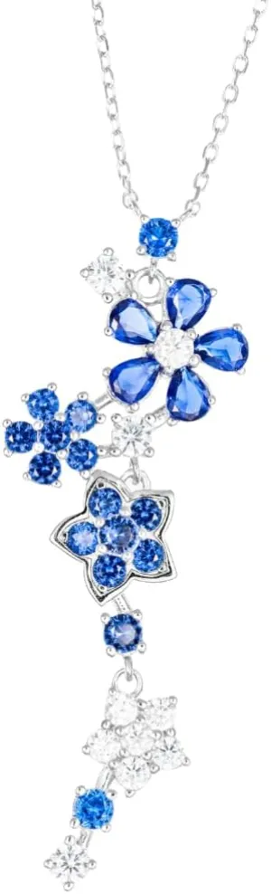 REYMEY Moissanite Pendant Necklace for Women | Flower & Star Pendant Necklace Design | Sterling Silver Earring |Surprise for her for Valentines, Birthdays, Anniversaries, Christmas