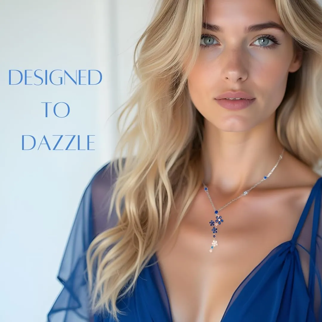 REYMEY Moissanite Pendant Necklace for Women | Flower & Star Pendant Necklace Design | Sterling Silver Earring |Surprise for her for Valentines, Birthdays, Anniversaries, Christmas