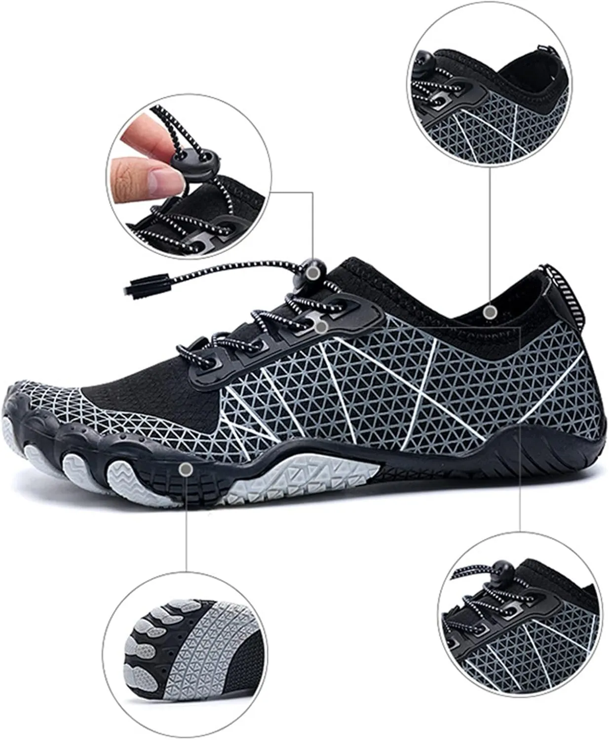 River Shoes,Quick-Dry Aqua Surf Water Shoes for Women,Summer Outdoor Lightweight Beach Barefoot Shoes,Non-Slip Swim Shoes for Men,with Draining Hole,for Diving/Fitness/Yoga