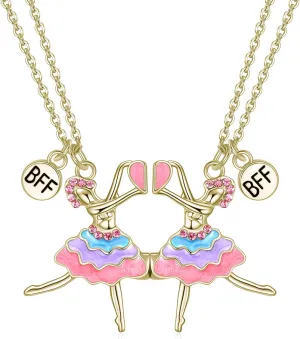 Rnivida Best Friend Necklace for Women-Matching Magnetic BFF Necklace Set in Colorful Design,Friends Gift for 2 Best Friends