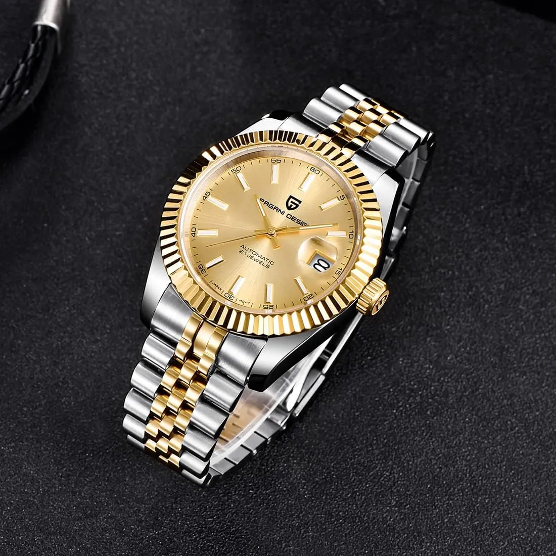 RollsTimi Pagani Design Men's Watch, Japan nh35 Movement, Stainless Steel, Self-Winding Elite Business Watch, Sporty, 100 Meter Water Resistant.