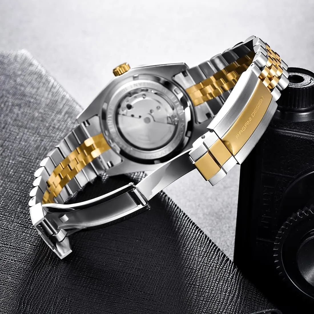 RollsTimi Pagani Design Men's Watch, Japan nh35 Movement, Stainless Steel, Self-Winding Elite Business Watch, Sporty, 100 Meter Water Resistant.