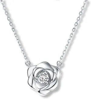 Rose Flower Necklace Gold Plated Sterling Silver Pendant Jewelry for Women, Hypoallergenic & Nickel Free