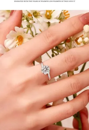 S925 Silver 1 Carat GRA Certified Jewelry Platinum Moissanite Snowflake Diamond Rings for Women with GRA Certificate diamonds Open Ring Adjustable Size
