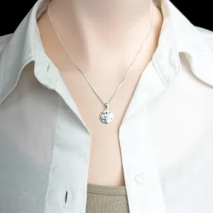 Sand Dollar Necklace, Sterling Silver Sand dollar Necklace for Women, Beach Charm Pendant Necklace (18 inches plus 2-inch extender)