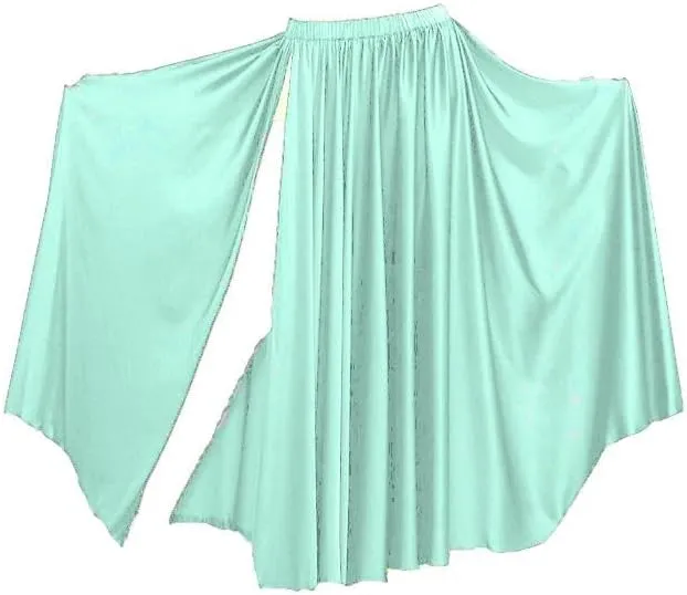 Satin Full Circle Skirt 1 Side Cut Belly Dancing Skirt Long Maxi Satin Belly Dance Full Circle Skirt (One Size) S93