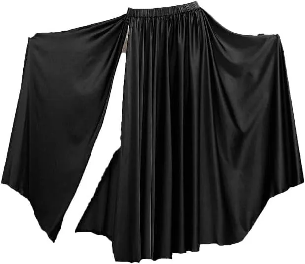 Satin Full Circle Skirt 1 Side Cut Belly Dancing Skirt Long Maxi Satin Belly Dance Full Circle Skirt (One Size) S93