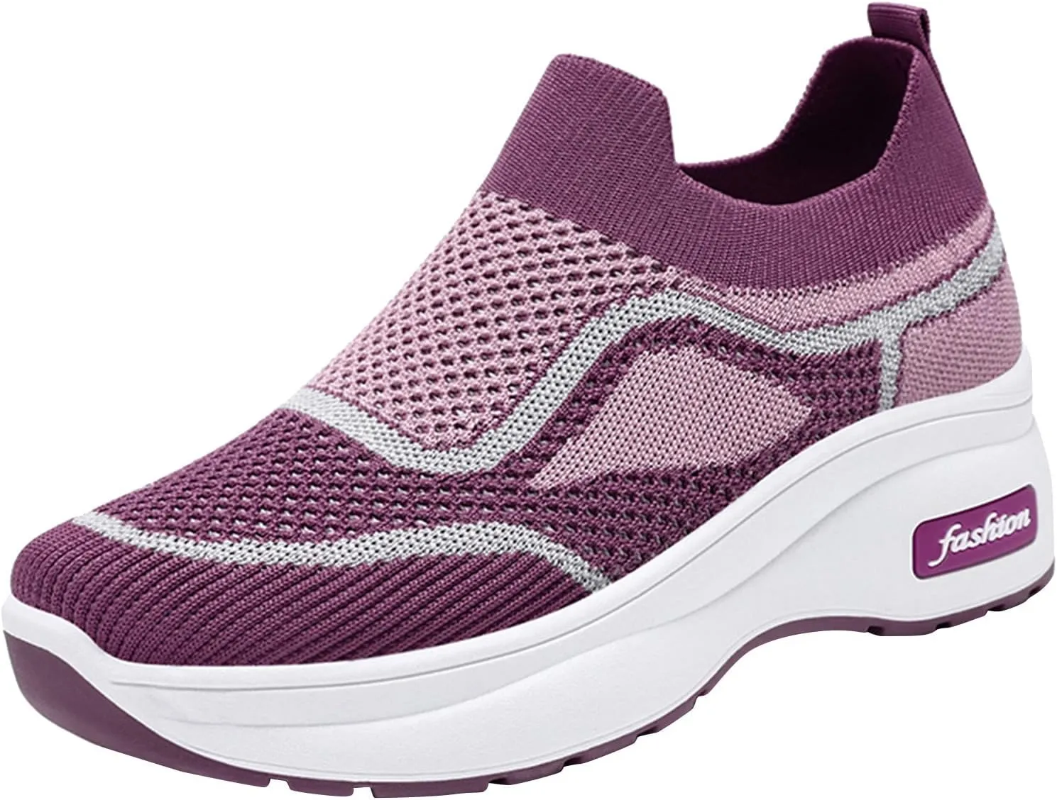 SBGMoSJ Womens Sneakers Size 6.5 Wide Fall Dress Shoes for Women 2023 Comfy Blue and White Gym Shoes Women Silver Platform Wedge Sneakers for Women Casual Slip On Shoes for Women 2023
