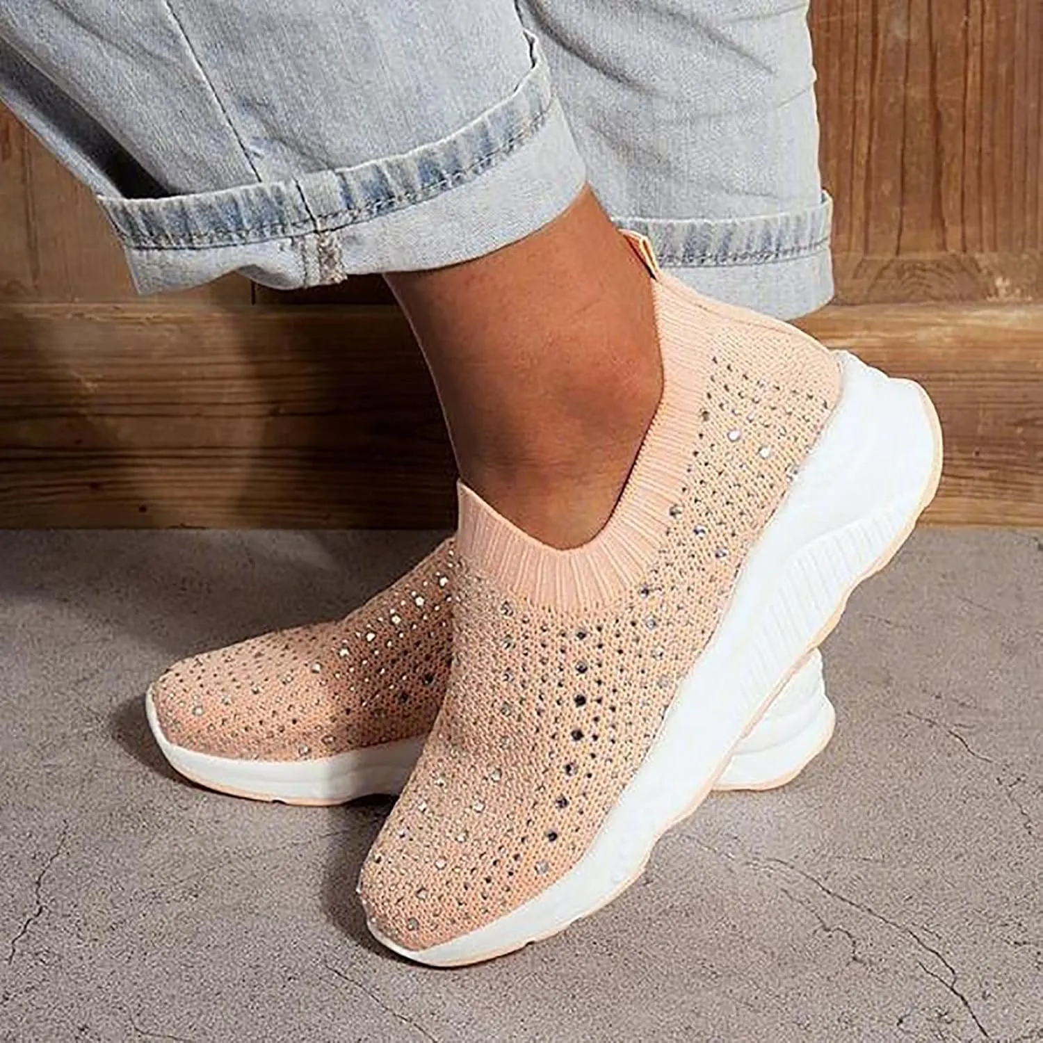 Slip On Shoes Women Dressy with Wedge Womens Tennis Shoes Size 9w Black High Top Sneakers for Women Platform Bowling Shoes Women 8 Black Zapatos Antiderrapantes para Mujer De Trabajo
