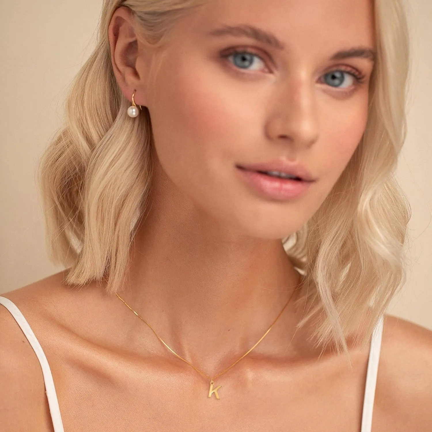 SLOONG Initial Necklaces for Women Teen Girls, 18K Gold Plated Necklace Dainty A - Z Pendant Personailzed Necklace Cute Initial Letter Necklace Gold Jewelry Gifts
