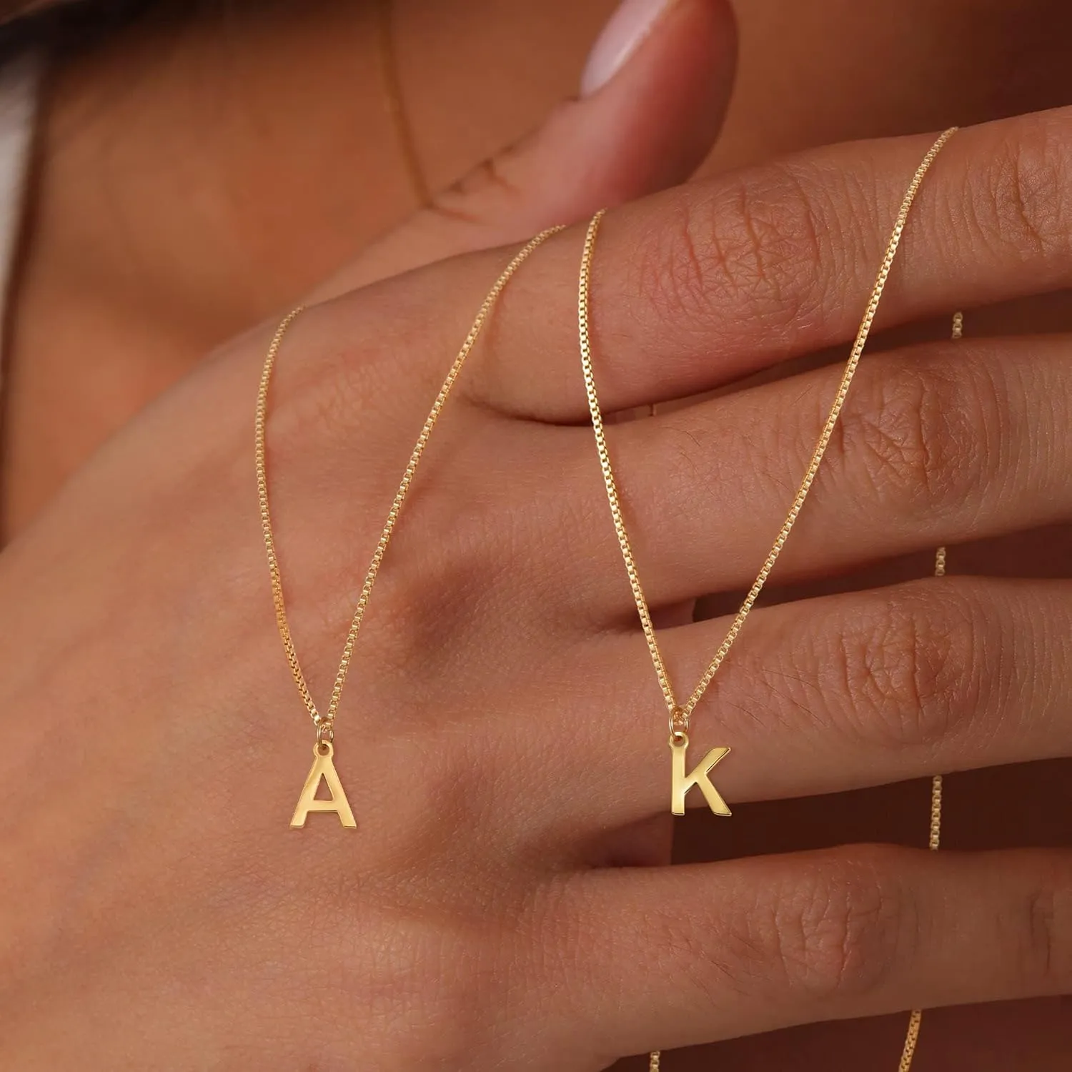 SLOONG Initial Necklaces for Women Teen Girls, 18K Gold Plated Necklace Dainty A - Z Pendant Personailzed Necklace Cute Initial Letter Necklace Gold Jewelry Gifts
