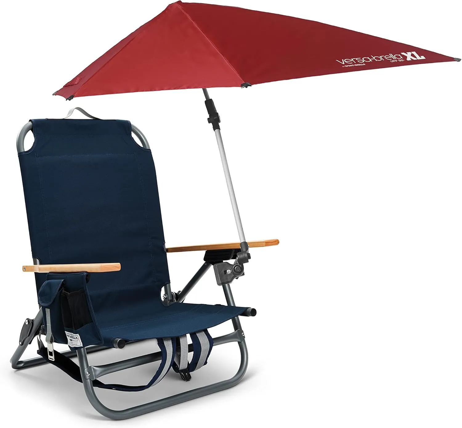 SportBrella Versa Brella XL Firebrick Red   Backpack Chair, Bundle Pack