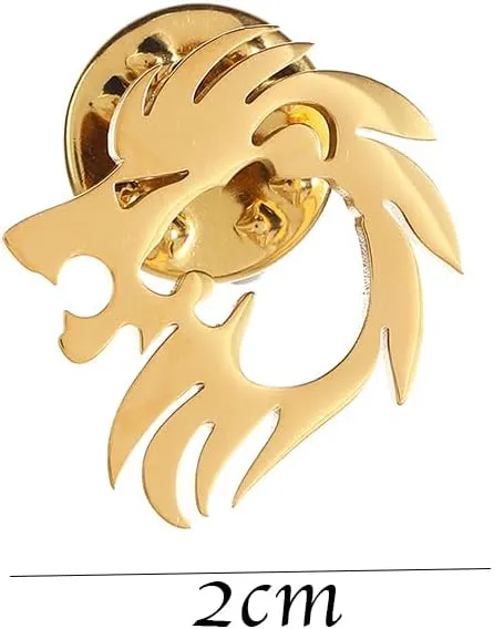 Stainless Steel Animal Creative Crown Lion Brooches for Women and Men