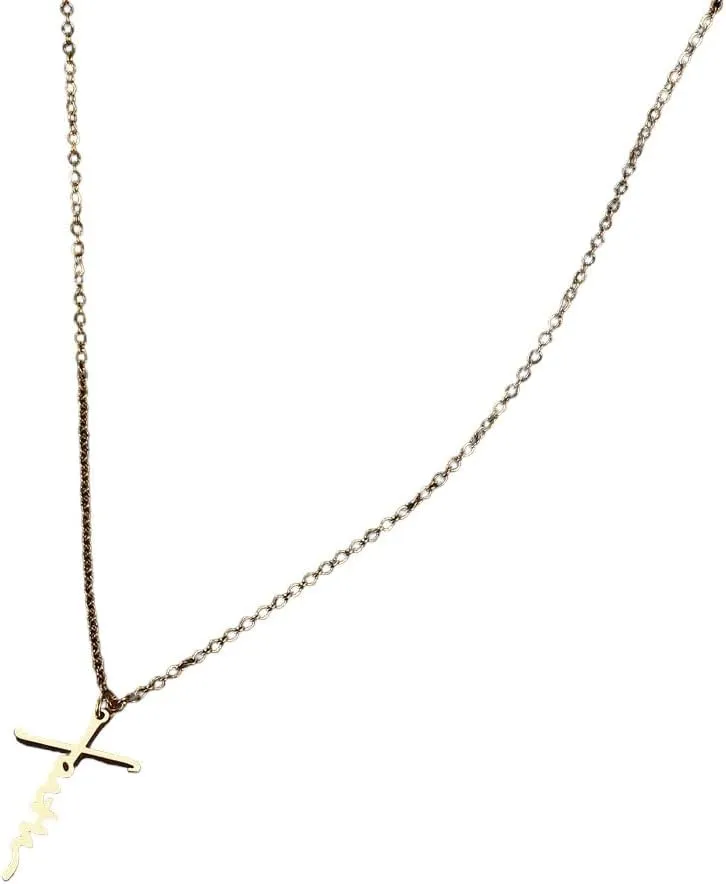 Stainless Steel Necklaces Christian Cross Pendant Chain Jesus Choker Fashion Charm Religous Necklace For Women Jewelry Gifts 1Pc DANS03425