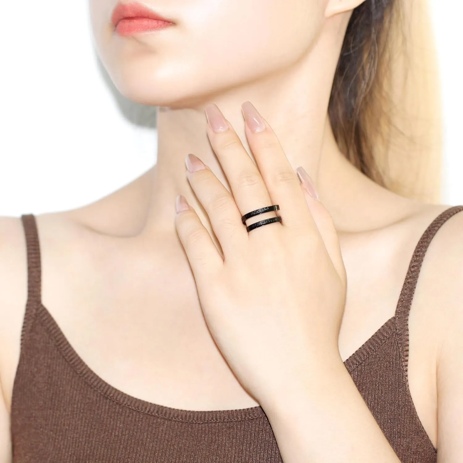 Stainless Steel Opened Adjustable Islamic Rings - 3mm Muslim Quran Scripture Wrap Ring for Women Men YA4978