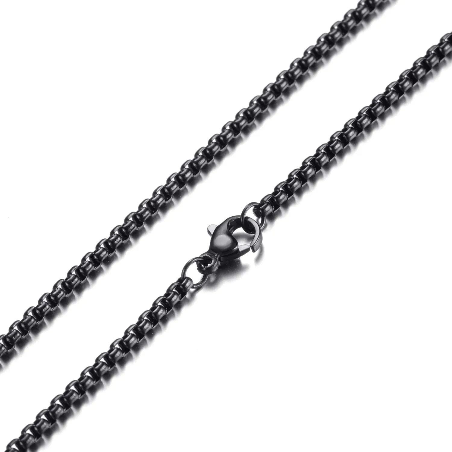 Stainless Steel Pendant Necklace for Men and Women, Unisex Twisted Cube Bar Pendant with Link Chain