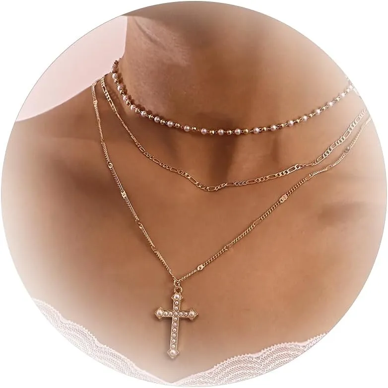 Stocking Stuffers Holiday Outfits for Women 2024 Gold Coin Necklace Layered Necklaces for Women Trendy Gold Link Necklaces Multi-Layer Dainty Chunky Link Chain Choker Necklaces for Women Trendy Jewelry Birthday Gifts