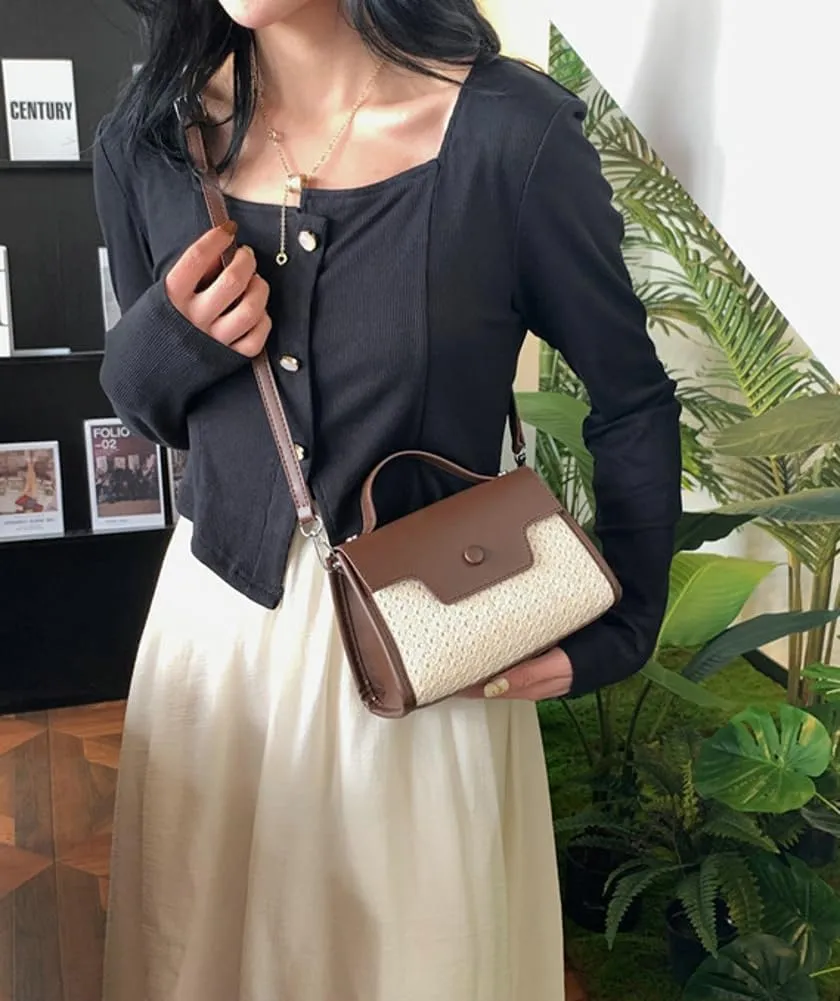 Straw Bag for Women Woven Beach Tote Bag Handmade Summer Beach Bag Shoulder Hobo Bag Crossbody Bag Satchel Purse