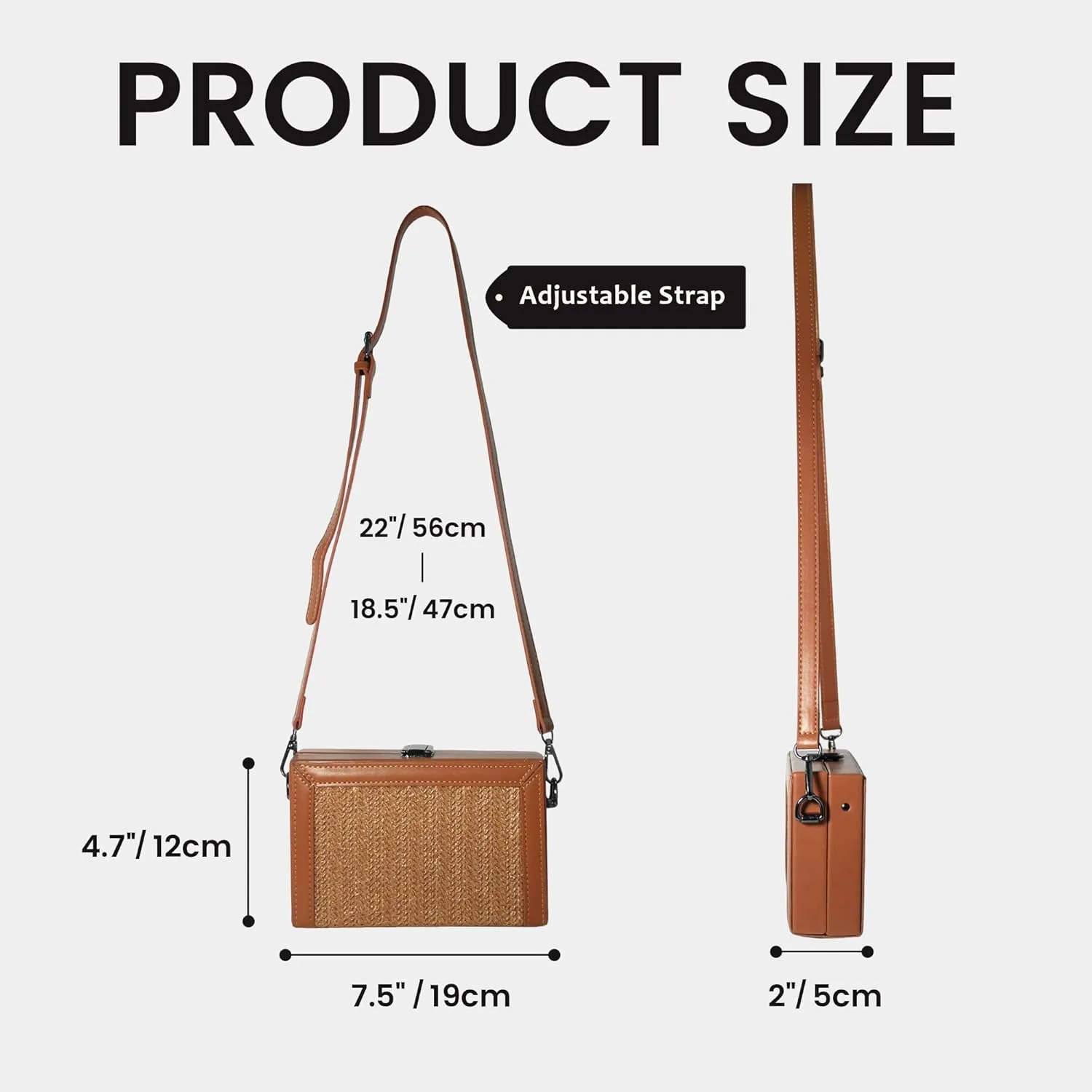 Straw Crossbody Bags for Women, Summer Straw Purse Square Box Shoulder Clutch Bag for Vacation