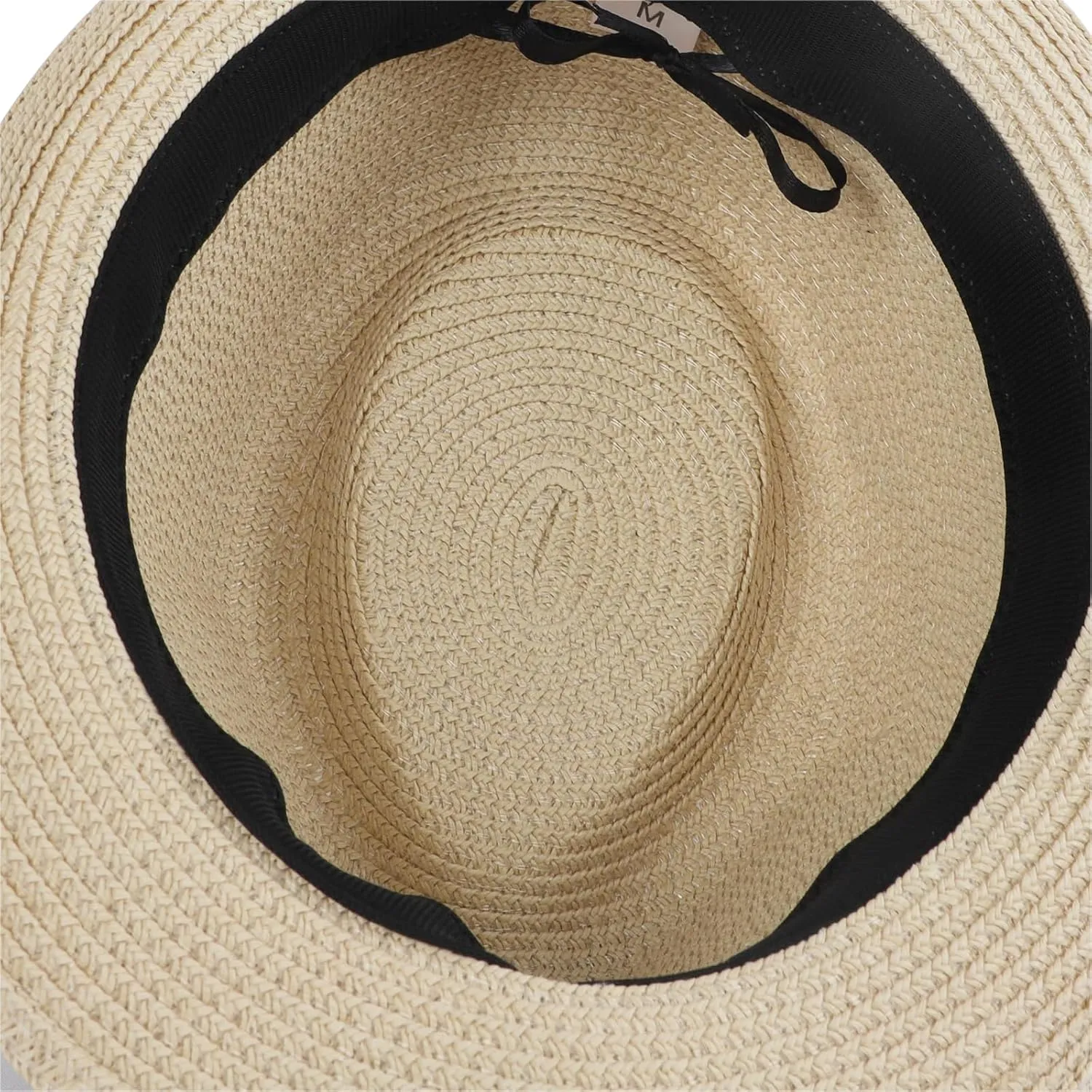 Straw Fedora Hat for Kids, Boys Girls Packable Straw Panama Trilby Derby Hat Children's Sun Protection Beach Cap