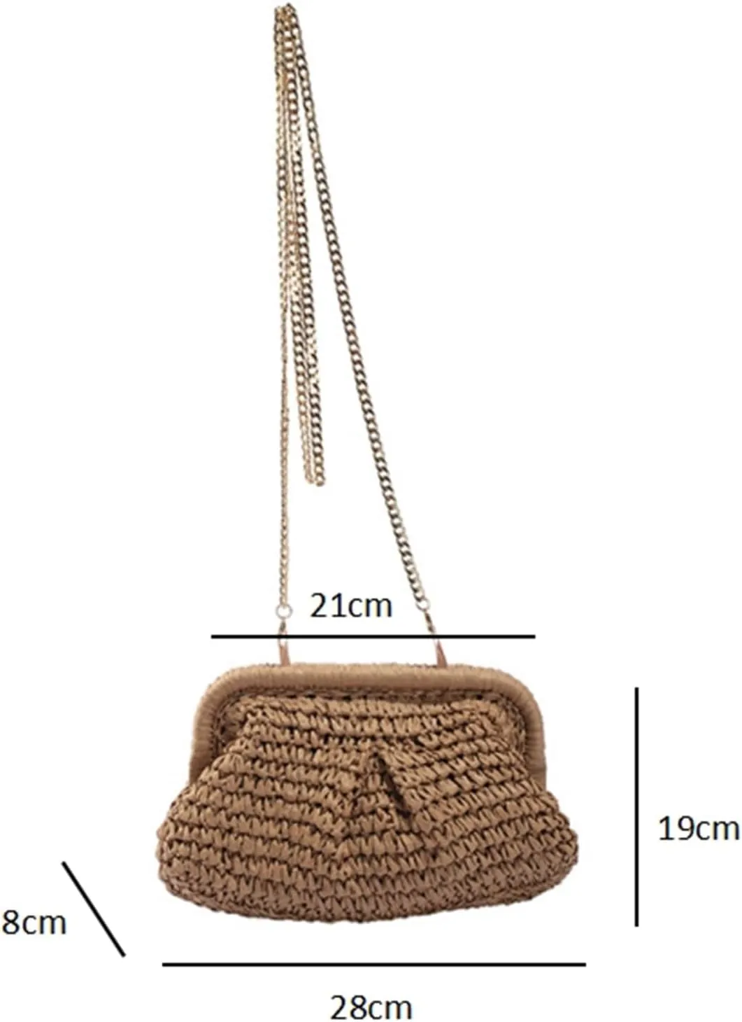 Straw Shoulder Bag for Women Handmade Hobo Bags Casual Crossbody Bag Woven Handbags Purse for Summer Travel Beach Bag