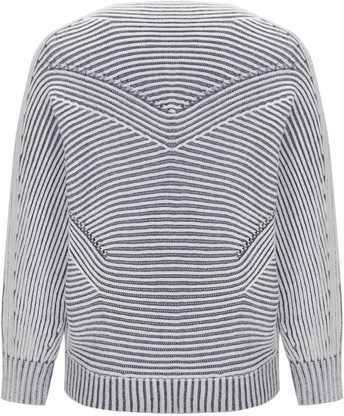 Striped Ribbed Knit Pullover Sweaters for Women Oversize Long Sleeves Loose Casual Sweater Winter Knitted Tops