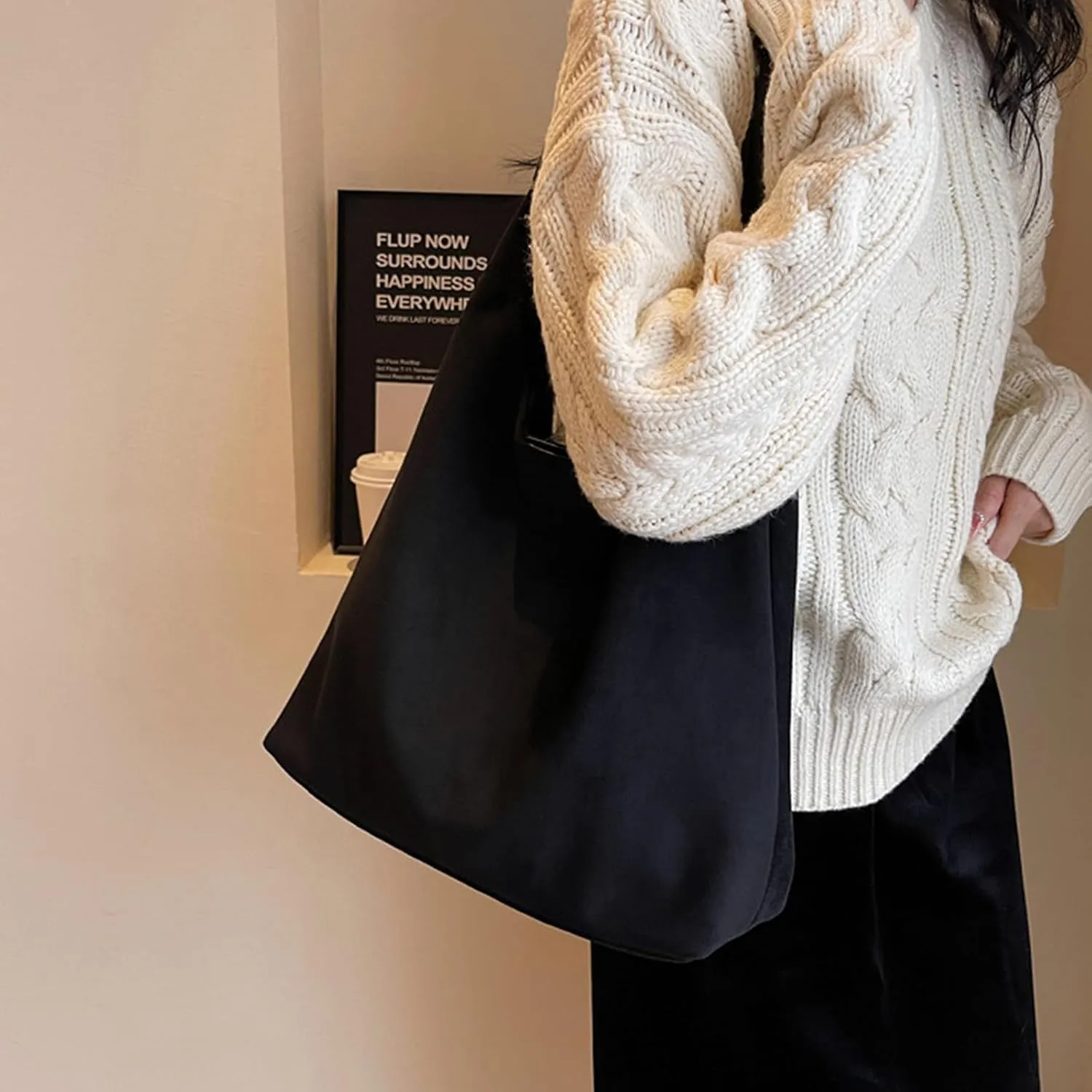 Suede Bag for Women Brown Suede Bag Large Suede Handbags Leisure Suede Hobo Bag for Work Travel Shopping