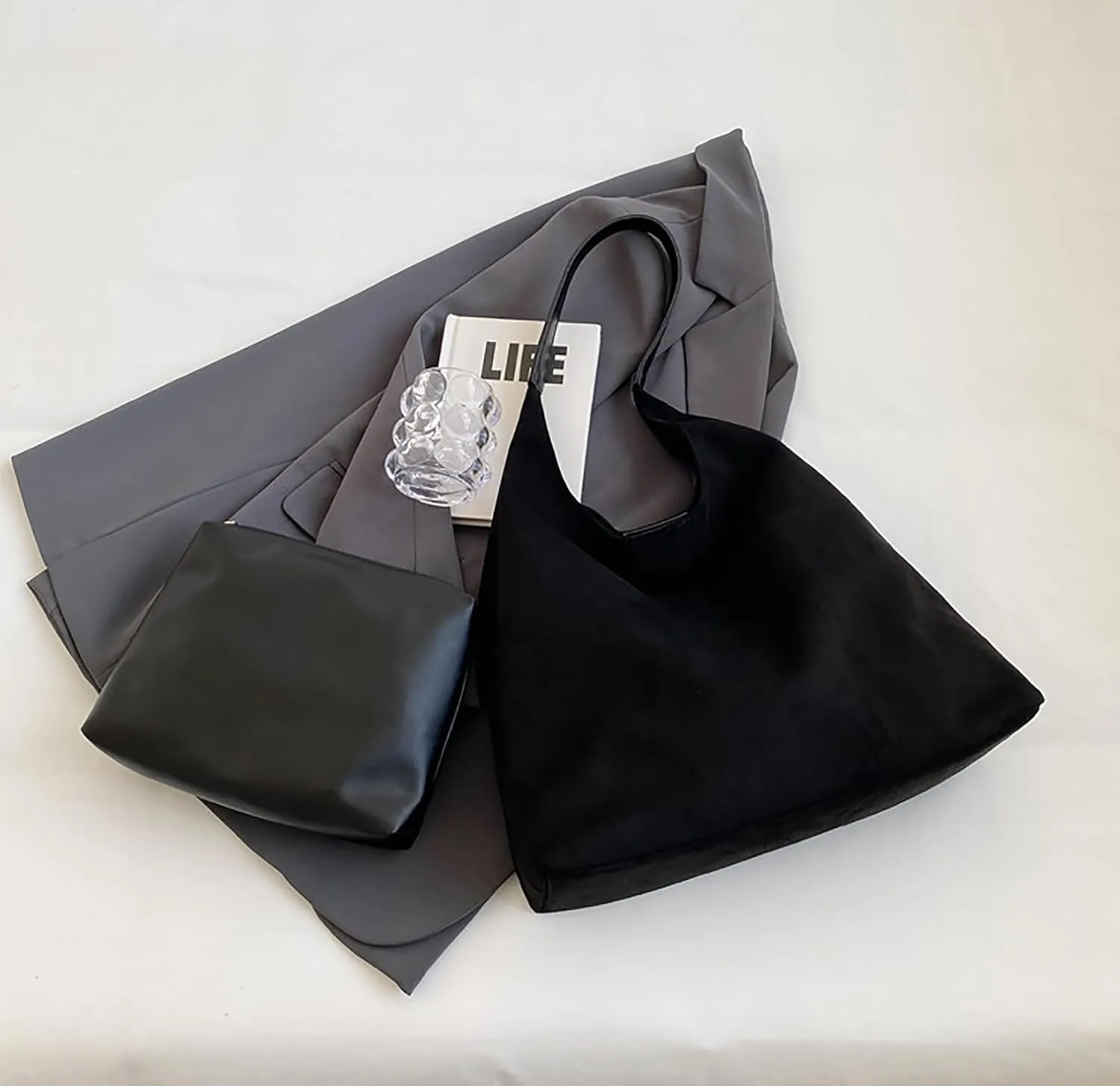 Suede Bag for Women Brown Suede Bag Large Suede Handbags Leisure Suede Hobo Bag for Work Travel Shopping