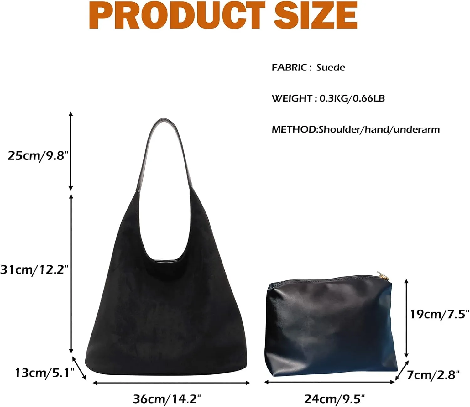 Suede Bag for Women Brown Suede Bag Large Suede Handbags Leisure Suede Hobo Bag for Work Travel Shopping