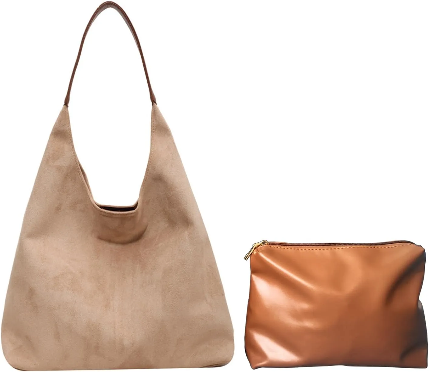 Suede Bag for Women Brown Suede Bag Large Suede Handbags Leisure Suede Hobo Bag for Work Travel Shopping