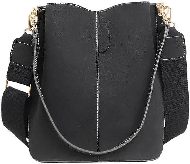 Suede Bucket Bag for Women 2024 Fall Fashion Suede Work Tote Bag Suede Crossbody Bag Brown Suede Handbag